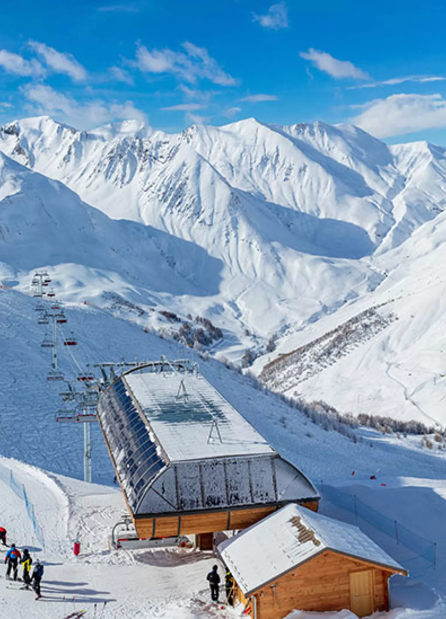 Allos domaine skiable vue hiver